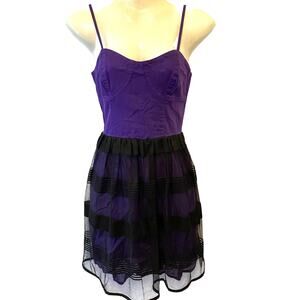 Aeropostale Y2K Babydoll Purple Black Mesh MiniDress Coquette Goth Vamps New S